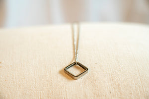 Sterling Silver Small Box Necklace