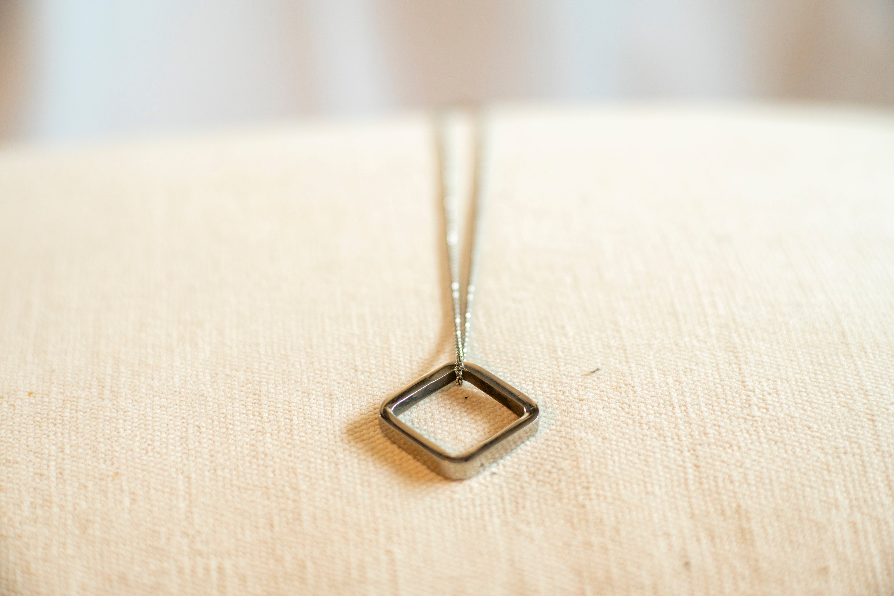 Sterling Silver Small Box Necklace