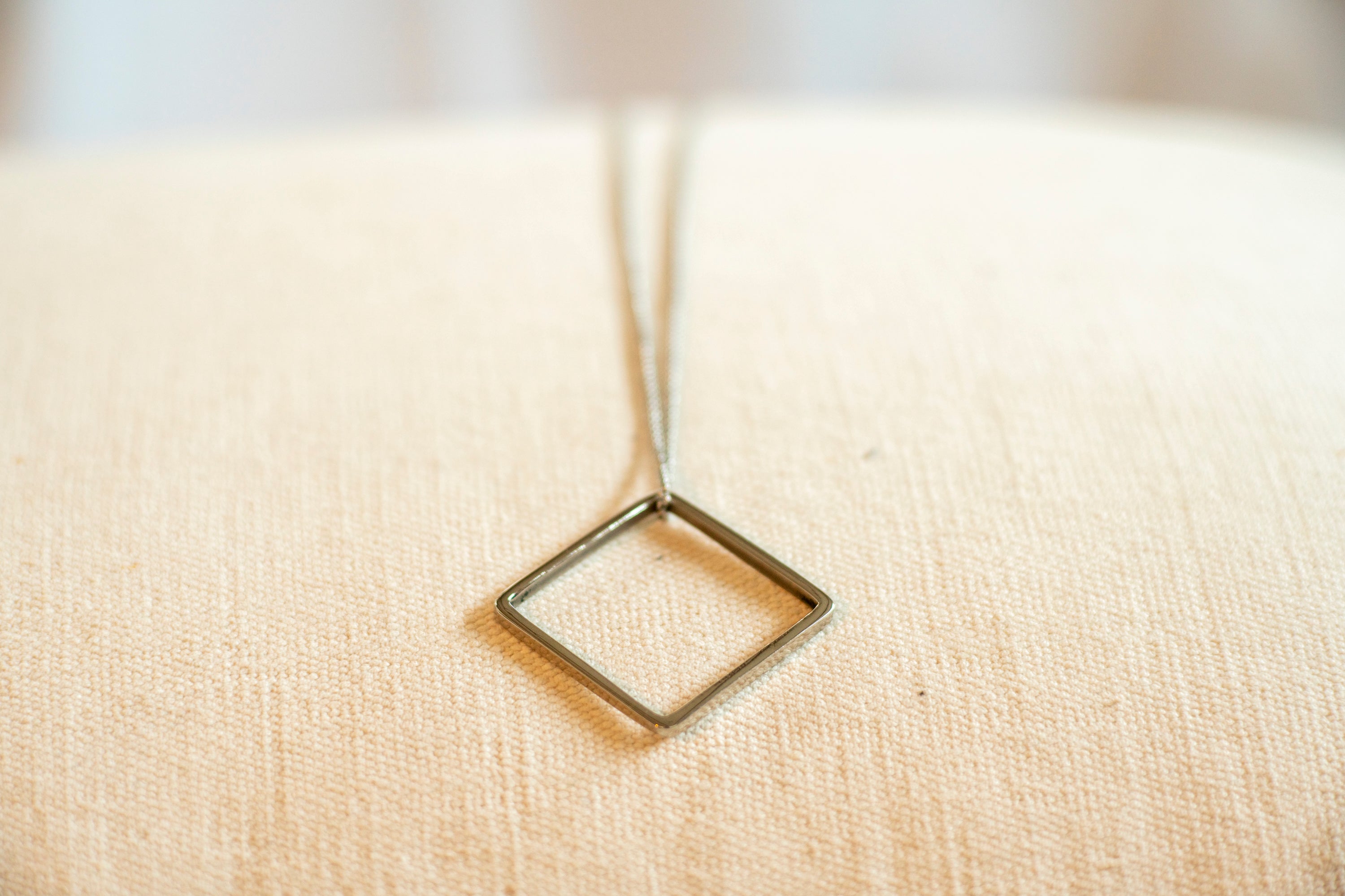 Sterling Silver Large Box Necklace