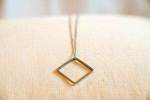 Sterling Silver Large Box Necklace