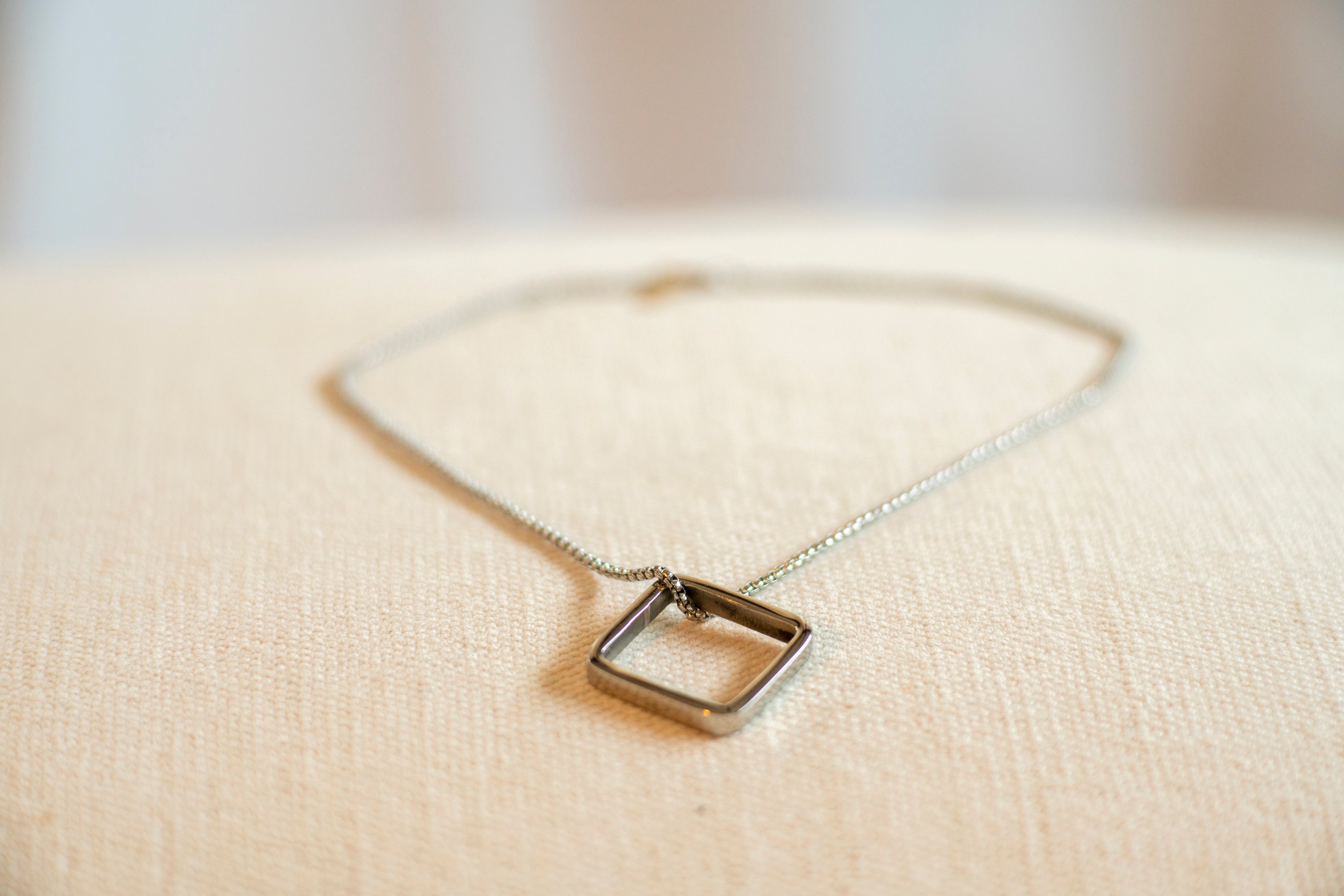 Sterling Silver Small Box Necklace