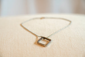 Sterling Silver Small Box Necklace