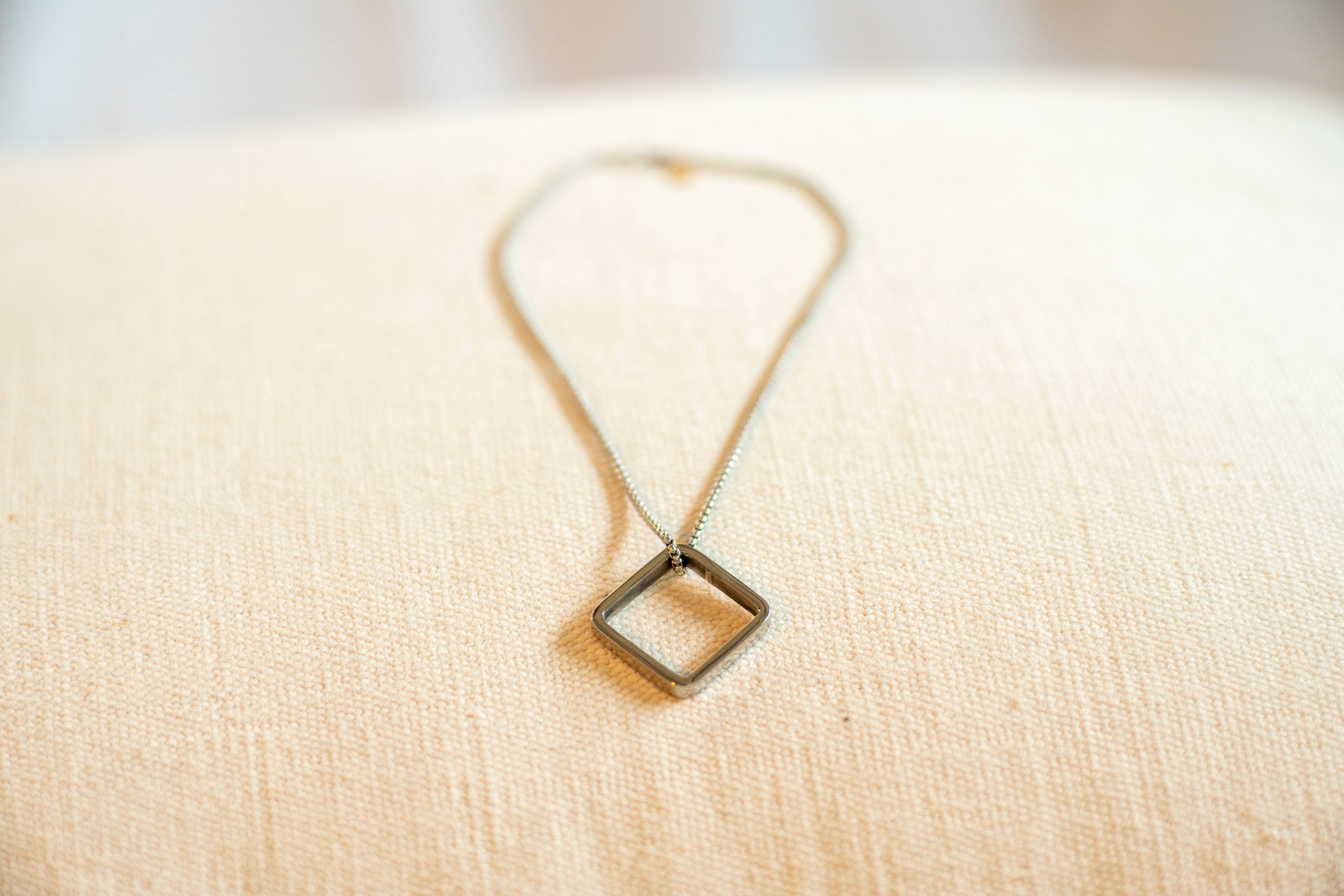 Sterling Silver Small Box Necklace