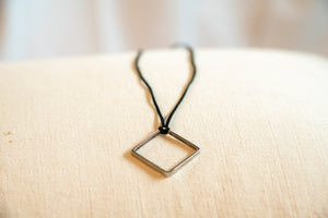 Sterling Silver Large Box Necklace