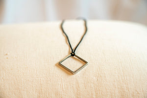 Sterling Silver Large Box Necklace